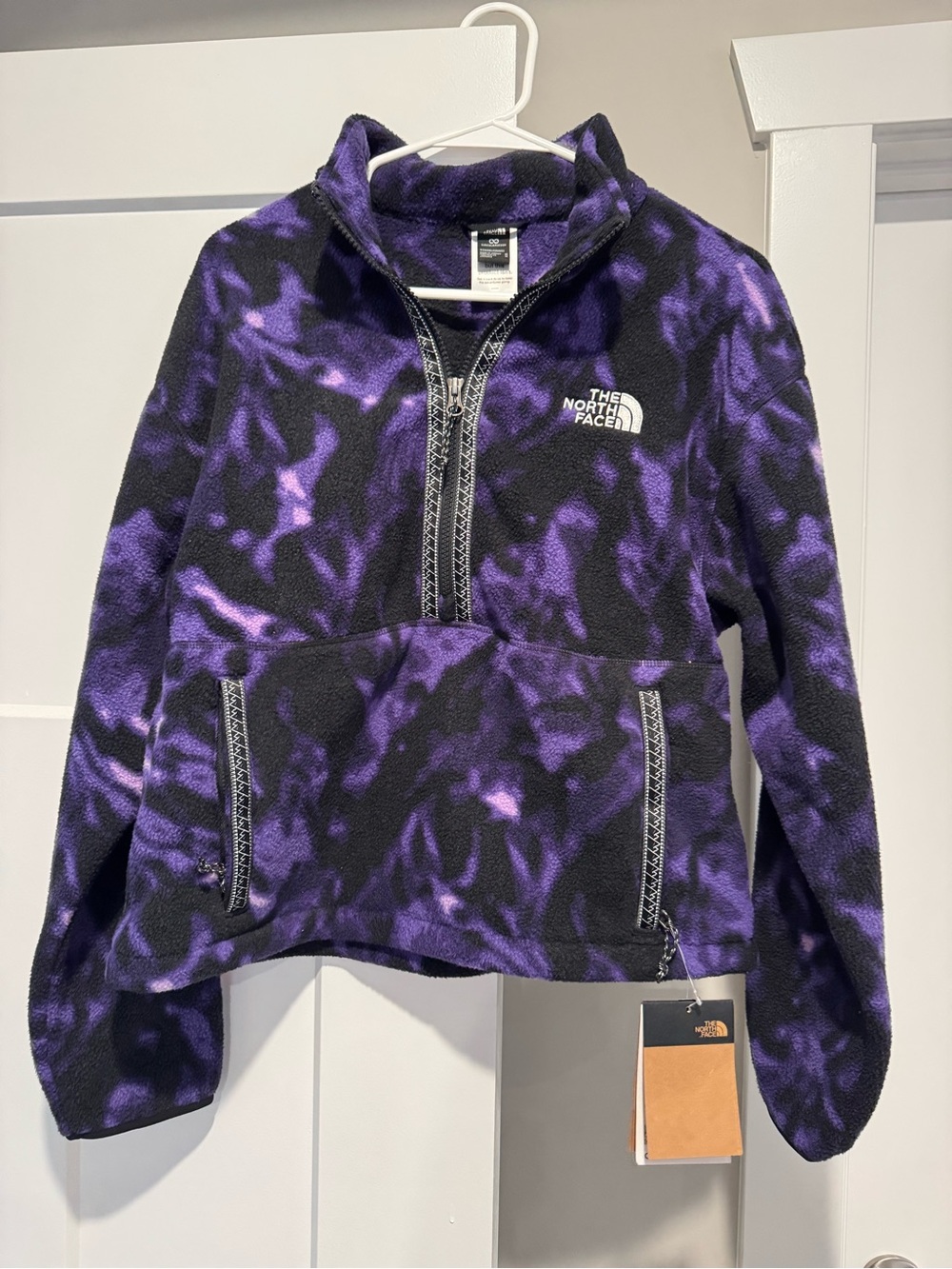 The North Face Fleeski 1/4 Zip Pullover Peak Purple 3D Summit Mesh Print